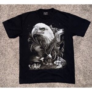 Jay's Rock Shirt All Over Print‎ Front And Back Y2K Wolf Eagle Size Large